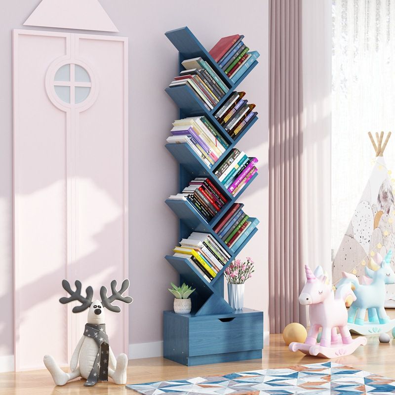 Contemporary Manufactured Wood Bookcase Closed Bookshelf for Study Room