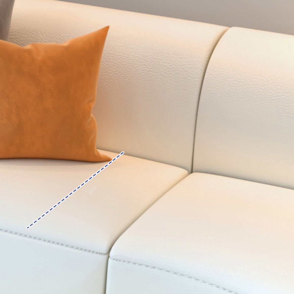 Scandinavian Beige Sectional Sofa with Tight Back Armless Sofa