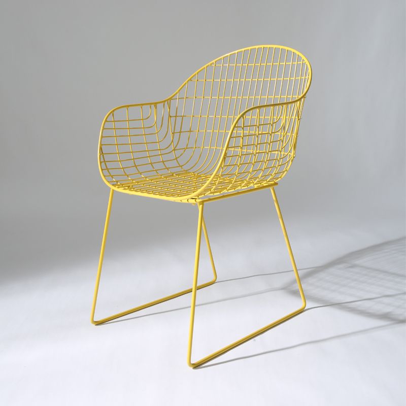 Contemporary Style Metal Dining Room Chair Windsor Back Arm Chair for Kitchen