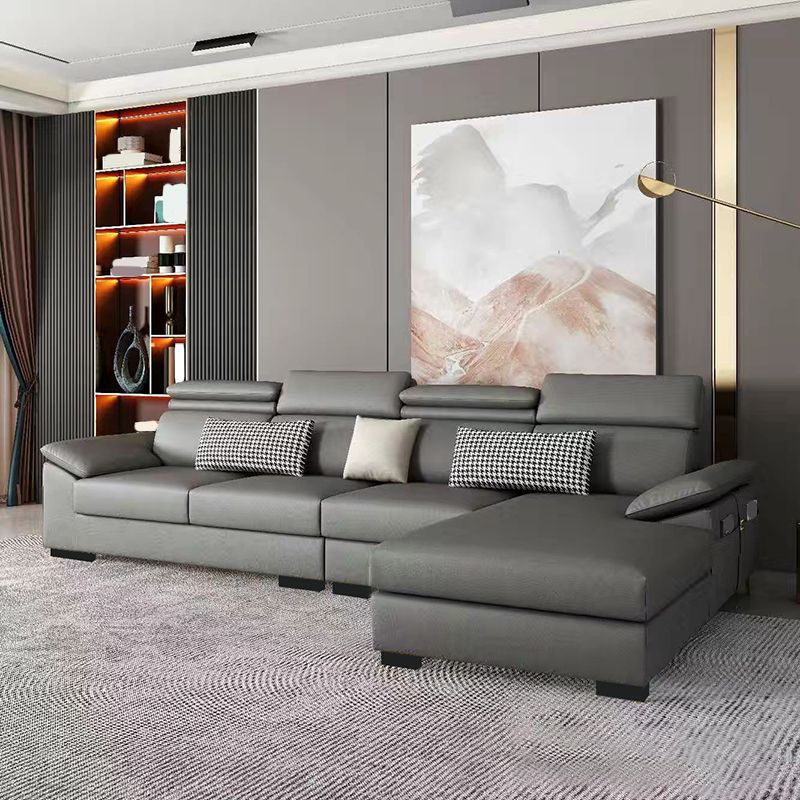 Contemporary Stain-Resistant Faux Leather Cushion Back Sectionals