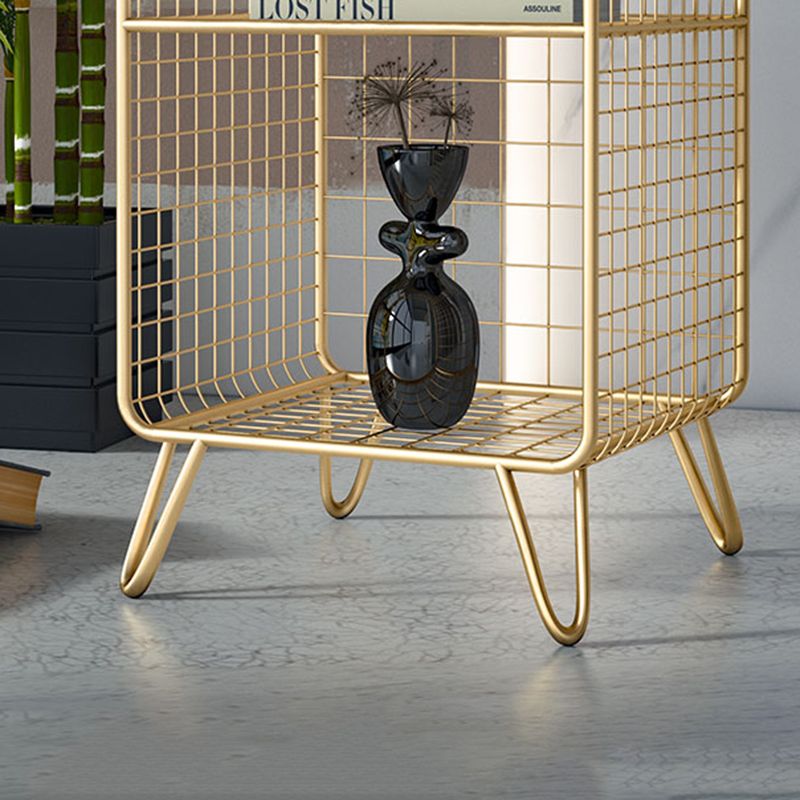 Modern Style Bookshelf Standard Vertical Closed Back Metal Bookcase