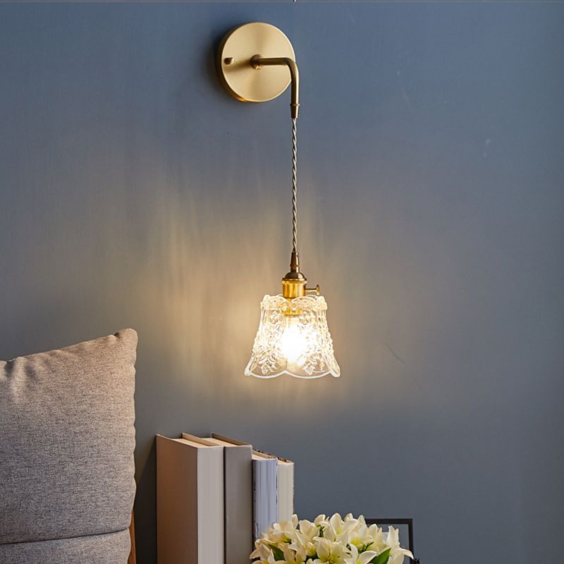 Contemporary Vanity Light Creative Glass Shade Wall Light Sconce for Washroom