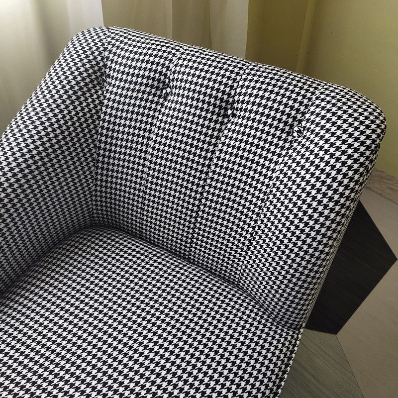 Contemporary One Armed Chaise Recessed Arms Accent Chair for Living Room