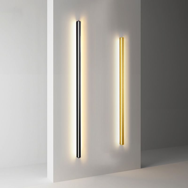Bar Shaped Wall Sconce Light Minimalist Metal LED Wall Mounted Lamp over Bed