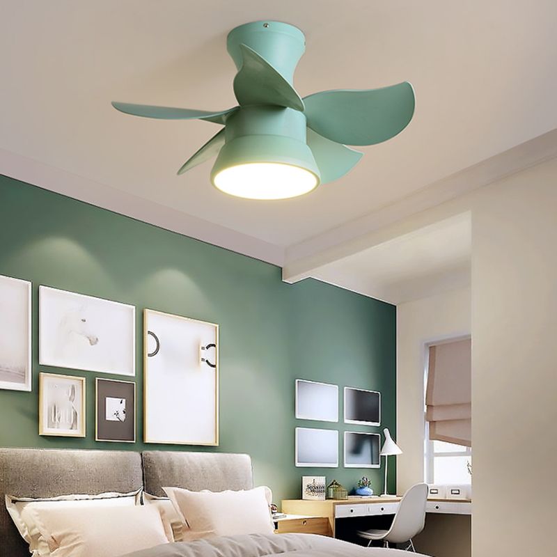 Ventiladores de techo de forma de ventilador de metal estilo para niños de 1 luces de lámpara de ventilador de techo