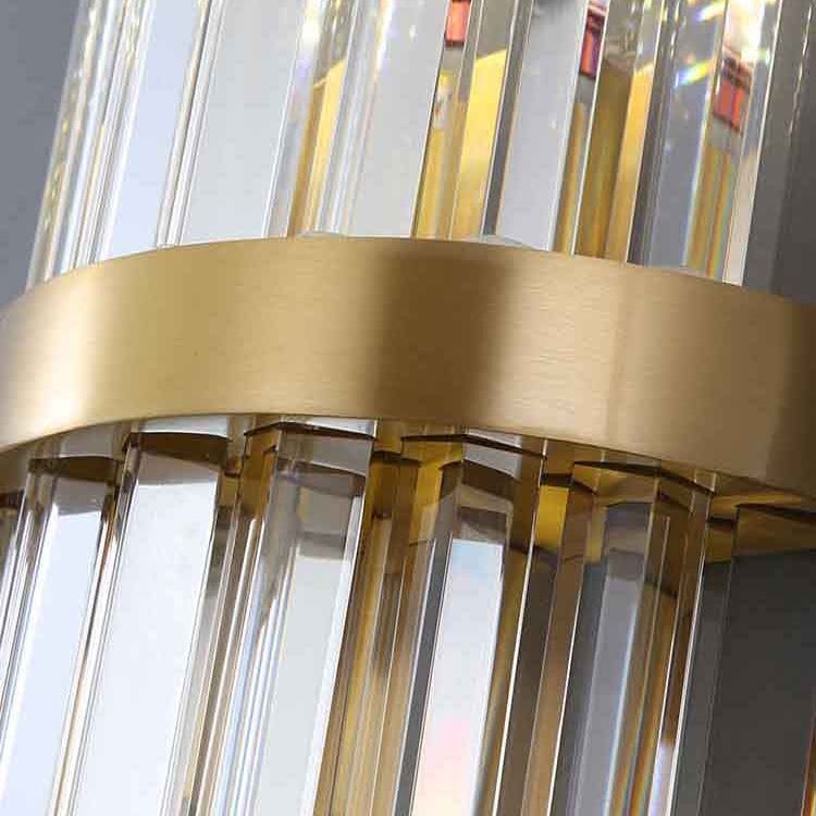 2 Lights Post Modern Wall Lamp Minimalist Linear Crystal Brass Sconce Light Fixture for Indoor