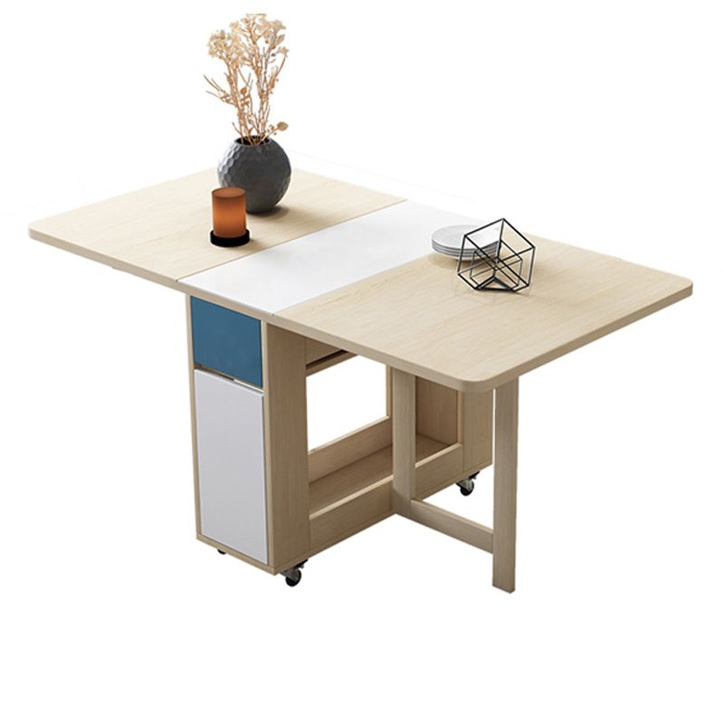 Rectangle Mid-Century Modern Dining Table Wood Base Table for Home Kitchen Dinner