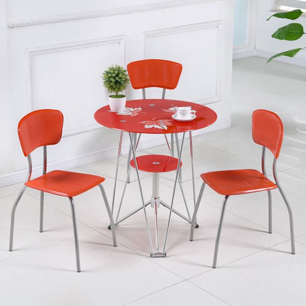 Table de salle à manger de cuisine de style moderne table ronde avec base en métal