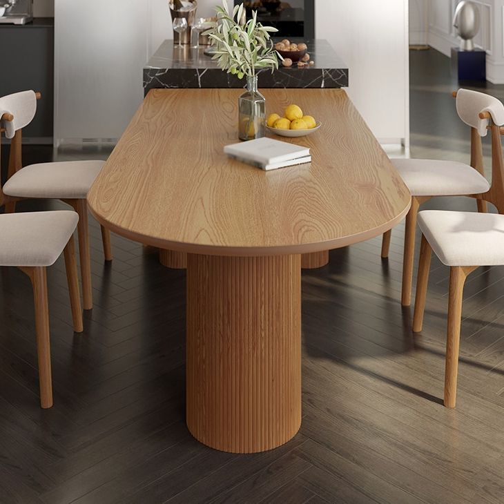 Moderne stijl eettafel massief houten eettafel met 3 poten voor keuken