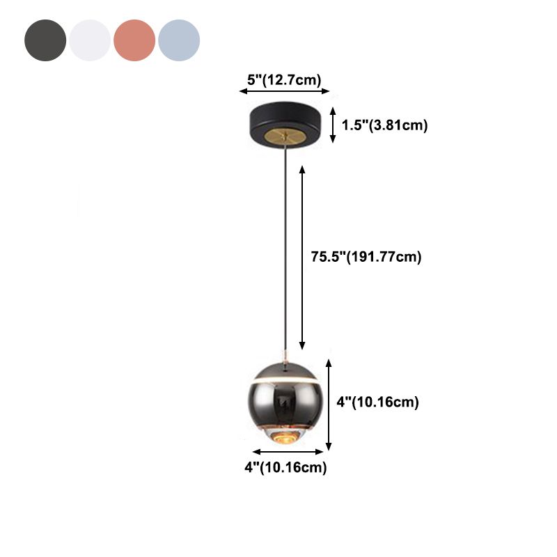 Spherical Shape Hanging Lighting Modern Style Metal 2 Light Hanging Lamp for Living Room