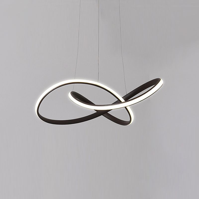 Linear Shape Chandelier Lamp Modern 1 Light LED Hanging Light for Bedroom