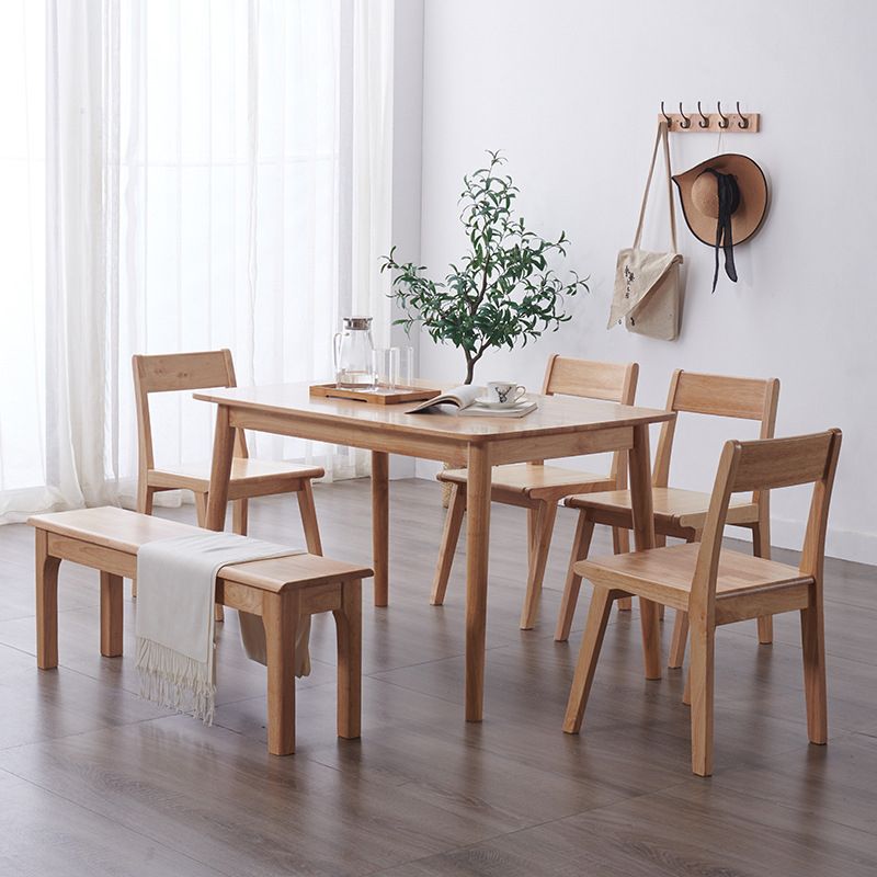 Mesa de madera de balata rectángulo mesa de comedor moderna con 4 patas para restaurante