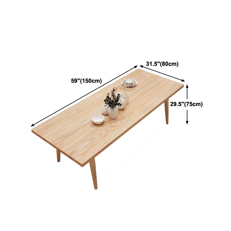 Contemporary Natural Wood Table Ash Rectangle Dining Table with 4 Legs