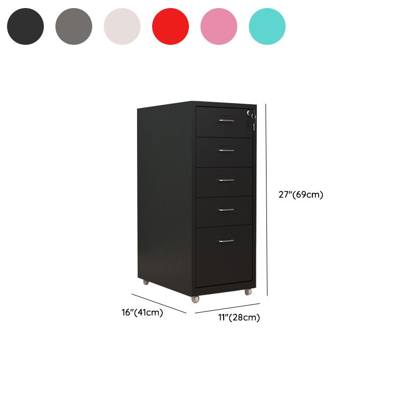 Contemporary File Cabinet Metal Frame Key Lock Lateral File Cabinet