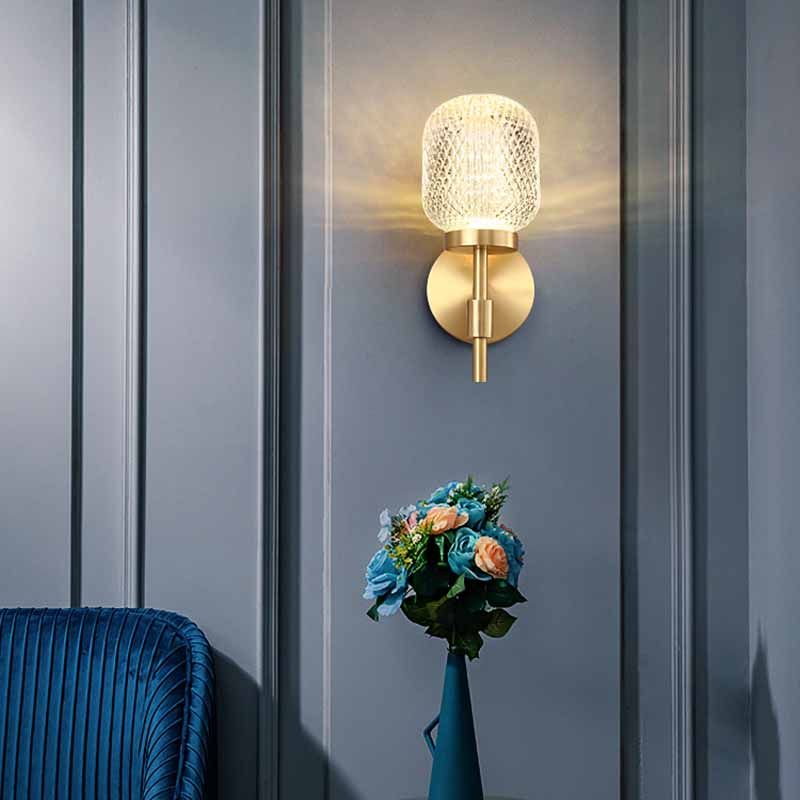 1 Lights Crystal Sconce Light Postmodern Wall Lighting Fixtures for Bedroom Living Room