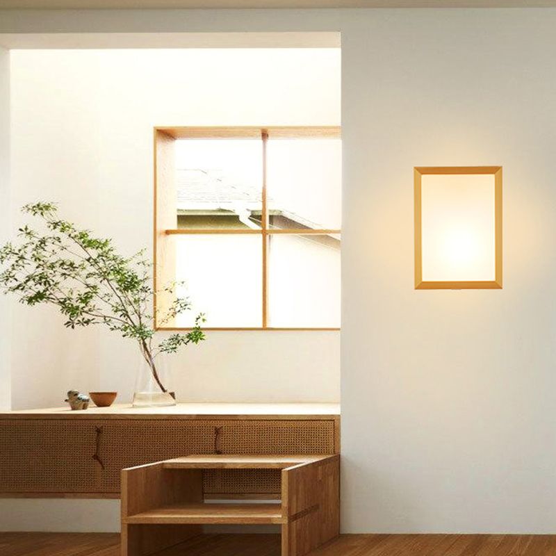 Rectangle Wall Lighting Modern Wood Wall Sconces for Bedroom