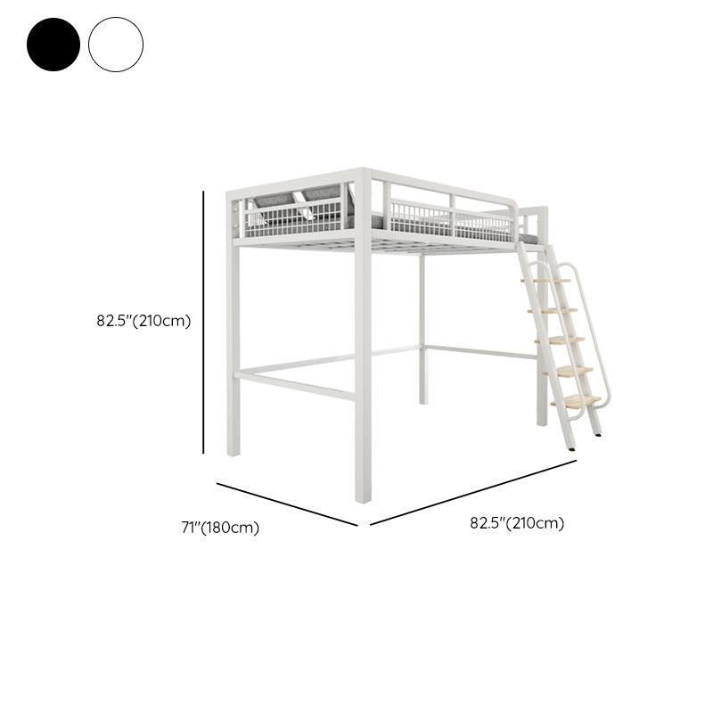 Contemporary Metal Bed 82.67" Tall Open-Frame Bed in Black/White