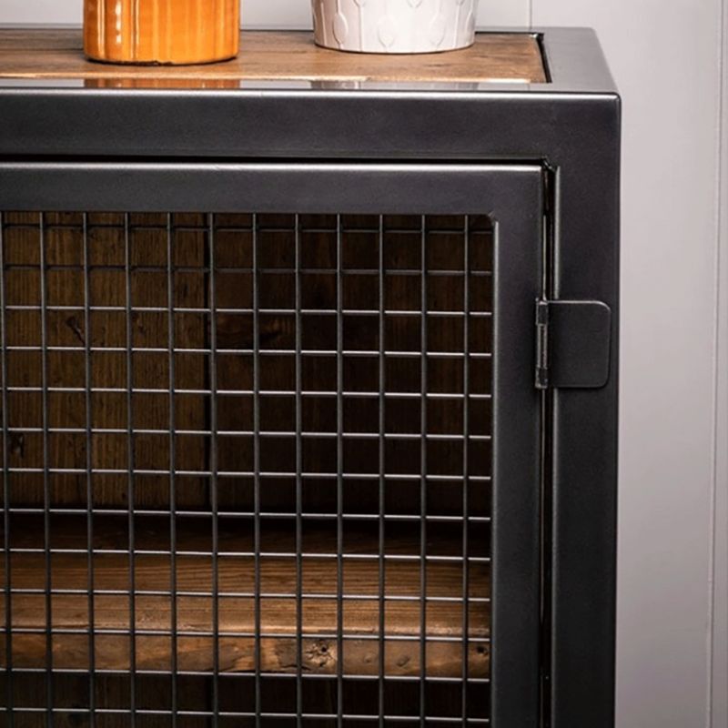 Industrial Cabinet Distressed Wood With Doors Bar Pulls Rectangle Accent Cabinet