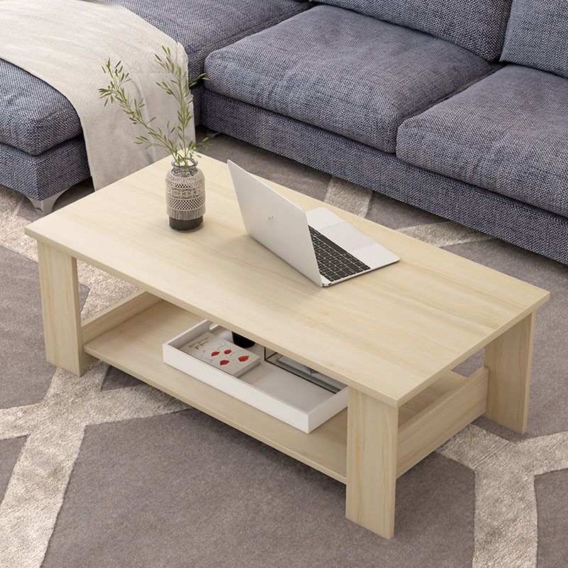 Rectangular Coffee Table Scandinavian Wood Four Legs Coffee Cocktail Table