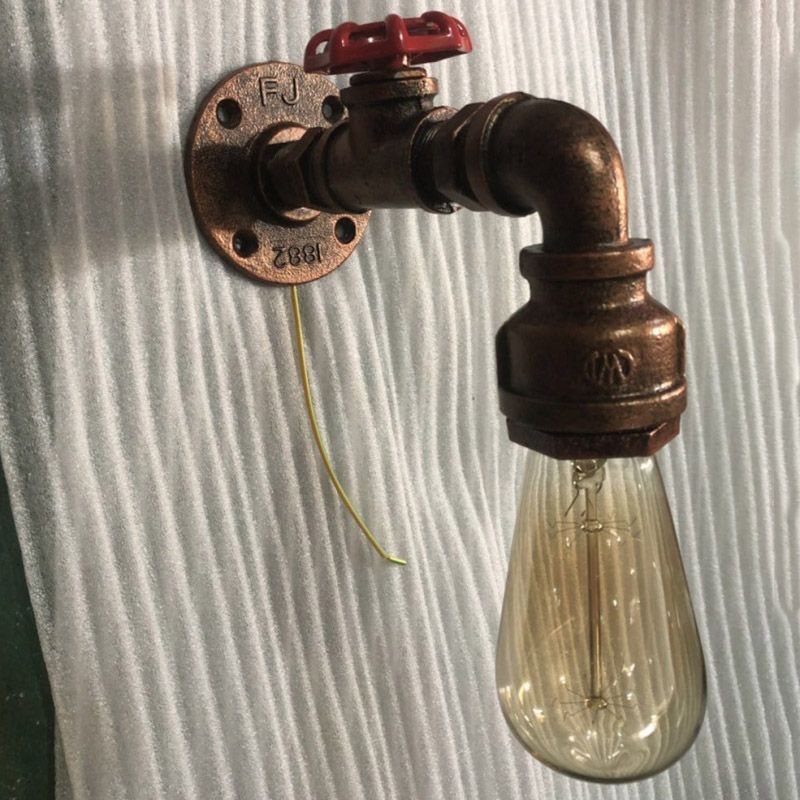 Aplicación de luz de luz de agua de estilo industrial Medón de metal de la pared de la pared.