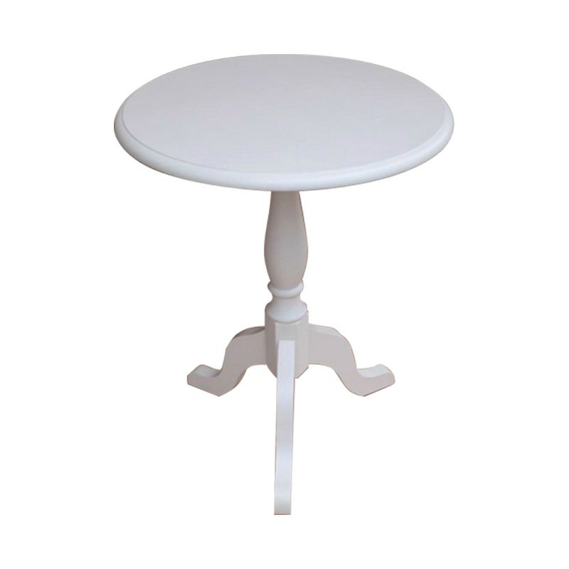 Solid Wood Round End Table Retro Dia 20.08" Sofa Side Accent Table