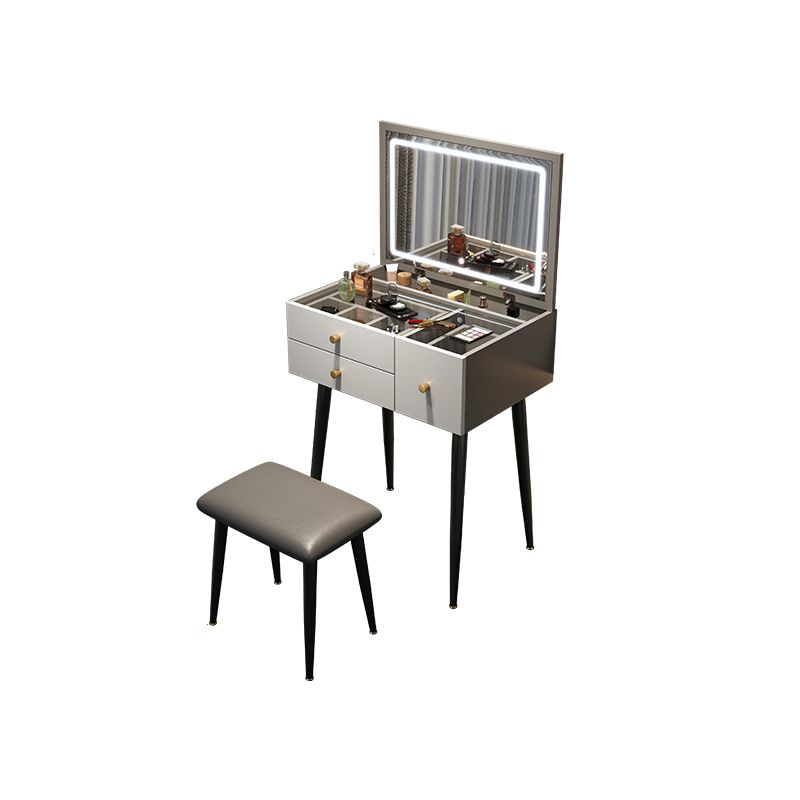 Glam Mirrored Glass Vanity Desk 3 Drawer Vanity Dressing Table