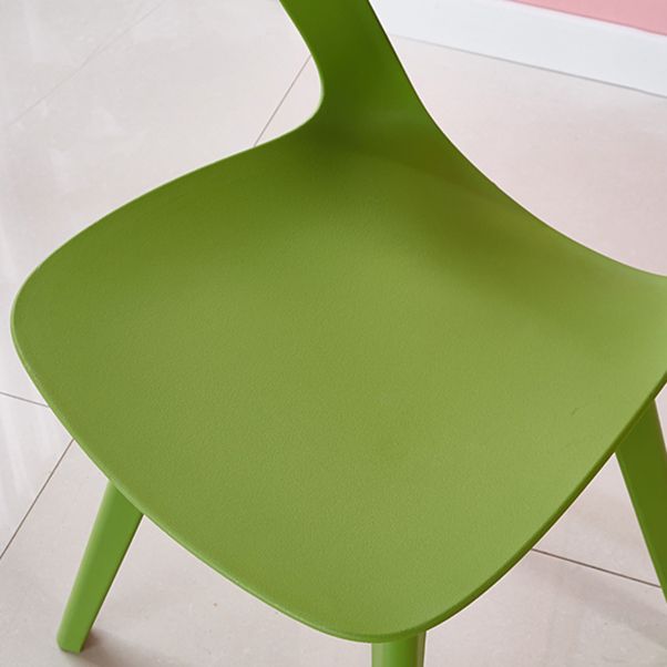 Contemporary Style Open Back Plastic 4 Legs Dining Side Chair for Home Use