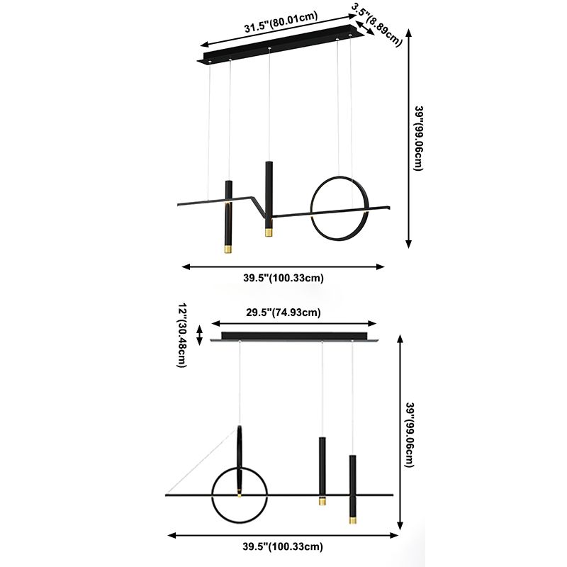 Modern Chandeliers For Dining Room Geometric Hanging Pendant Lights Metal Chandelier