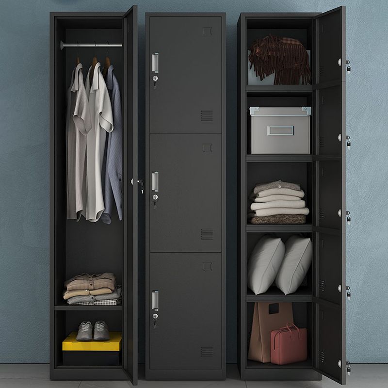 Contemporary Metal Wardrobe Cabinet Hinged Wardrobe Armoire for Home