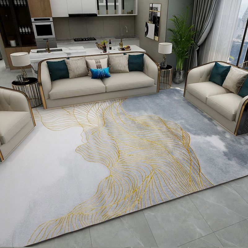 Novelty Striped Rug Multi Colored Rayon Area Carpet Pet Friendly Washable Indoor Rug for Home Decor