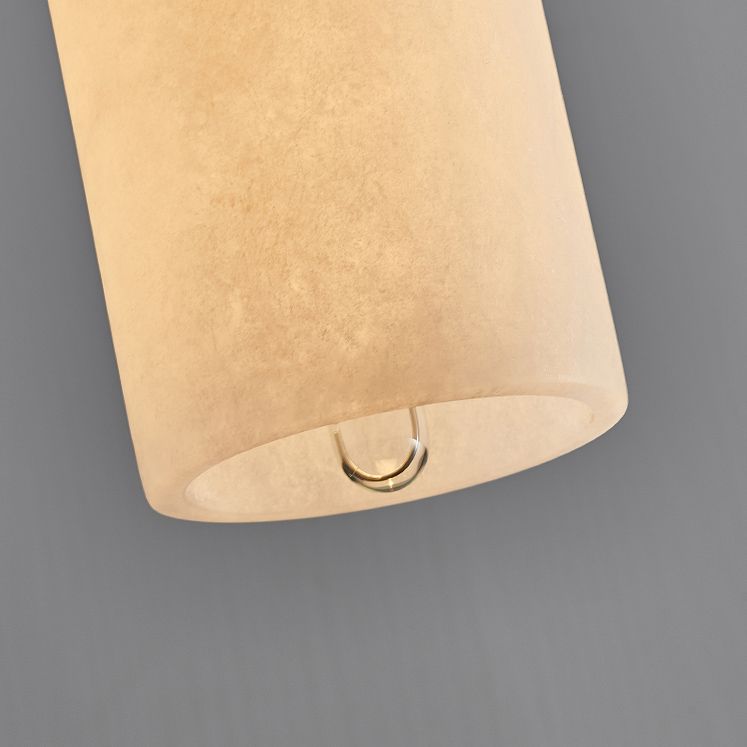 Elongated Dome Marble Hanging Light Fixture Minimalist White Ceiling Pendant for Dining Room