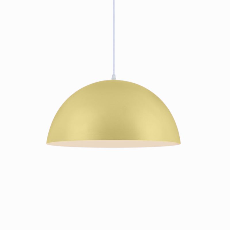 Nordic Style Bowl Pendant Lighting 1 Light Aluminum Suspended Light in Pink/Yellow for Living Room