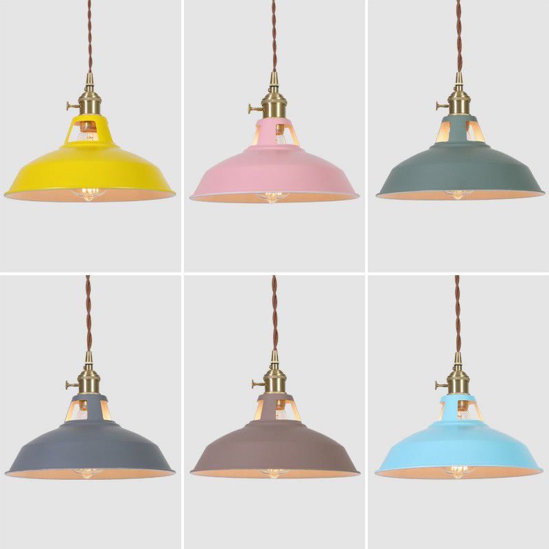 Scheunengeformte Suspension leichte Makkaron Metall 1-Licht-Restaurant Drop-Anhänger mit Entlüftungsdesign