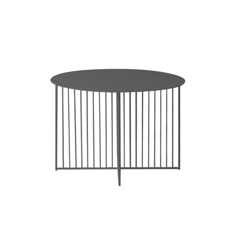 Mid-Century Modern Iron Coffee Table Metal Round Frame Cocktail Table