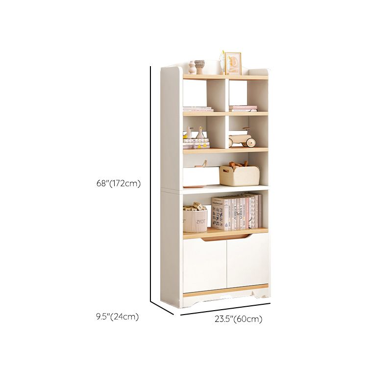 Contemporary Wood Chest Rectangle with Doors Side Cabinet with Shelves