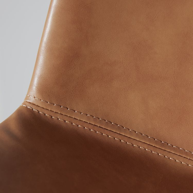 Chaise de salle à manger industrielle en métal, chaises latérales rembourrées sans accoudoirs en cuir pour usage domestique