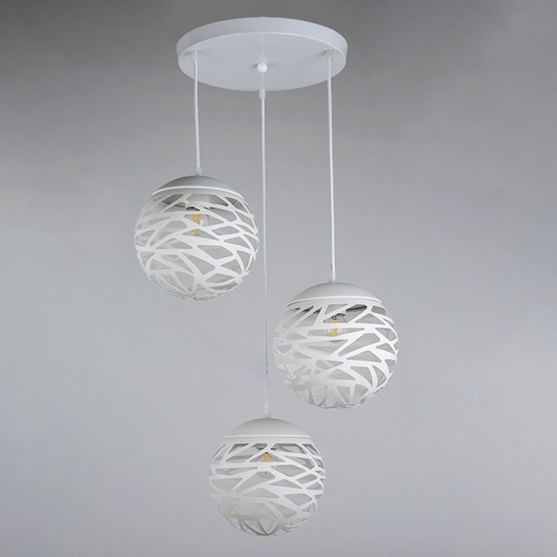 Luz de colgante colgante global estilo minimalista de metal blanco accesorio de iluminación colgante