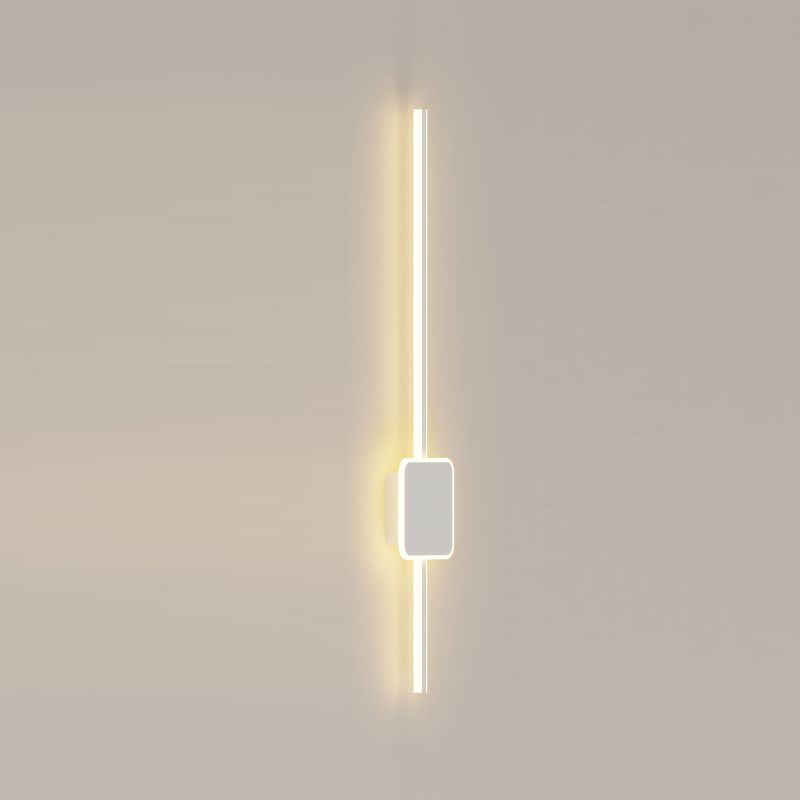 Metal Geometric Shape Wall Light Modern Style 1-Light Wall Mounted Light Fixture in White