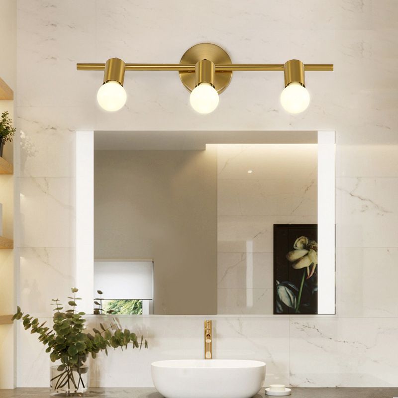 Bare Bulb Vanity Sconce Lights Ultra-modern Metallic Wall Sconce Lighting for Bathroom