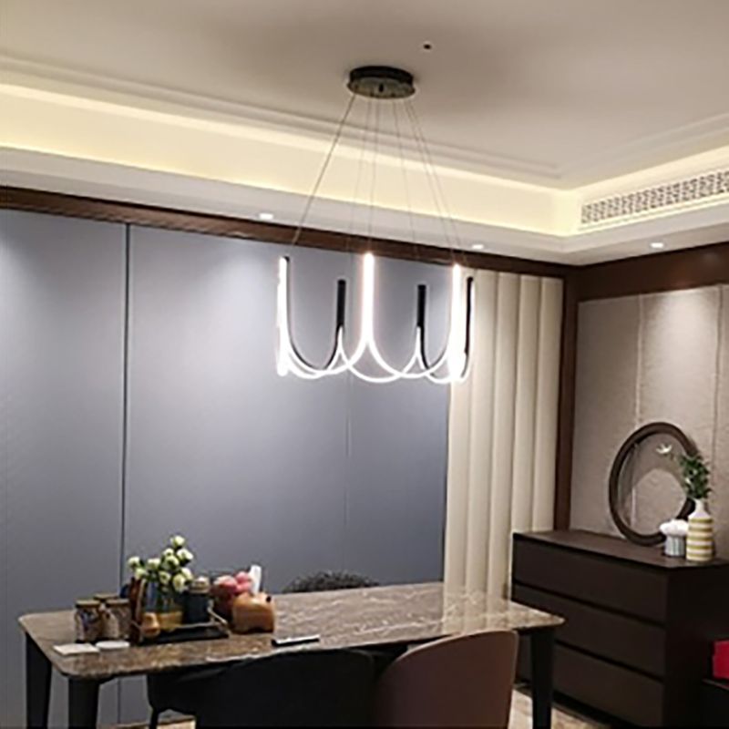 Lampadella geometrica nera LED moderna LED sospesa con alluminio per camera da letto