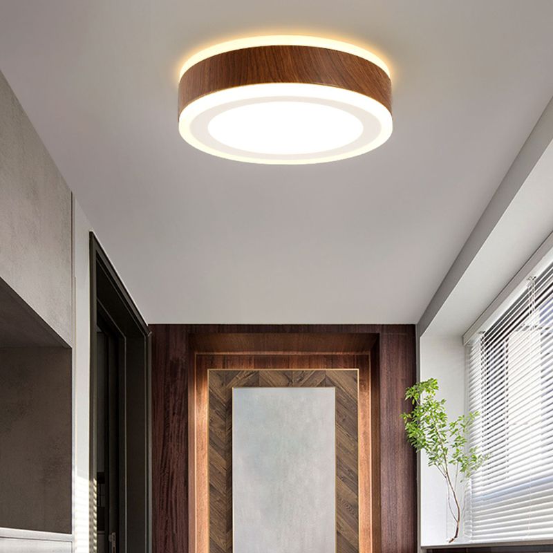 Modern Metal Flush Mount Circle Shape Ceiling Light with Acrylic Shade for Passage
