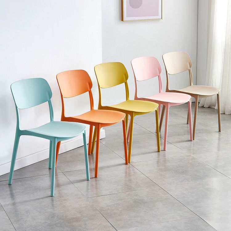 Contemporary Indoor Plastic Open Back Stacking Dining Side Chair