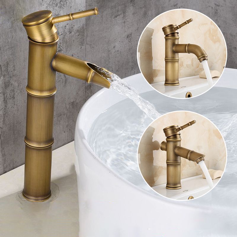 Farmhouse Brass Bathroom Faucet Lever Handle Faucet Single Hole Vessel Sink Faucet
