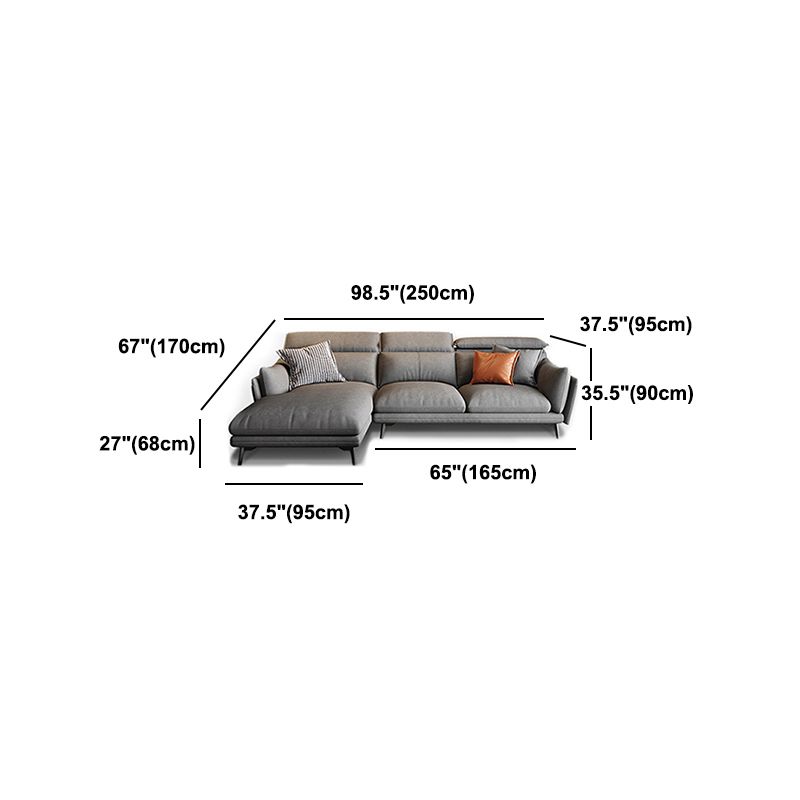 Grey Faux Leather Sofa/Sectionals with Wear-Resistant and Stain-Resistant