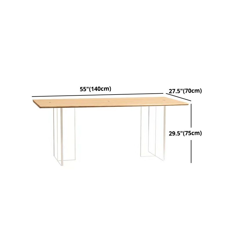 Modern Style Dining Table Rectangle  Brown Table for Home Kitchen