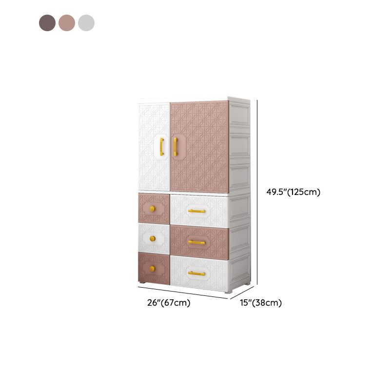 Hinged Wardrobe Armoire with Garment Rod Plastic Wardrobe Closet