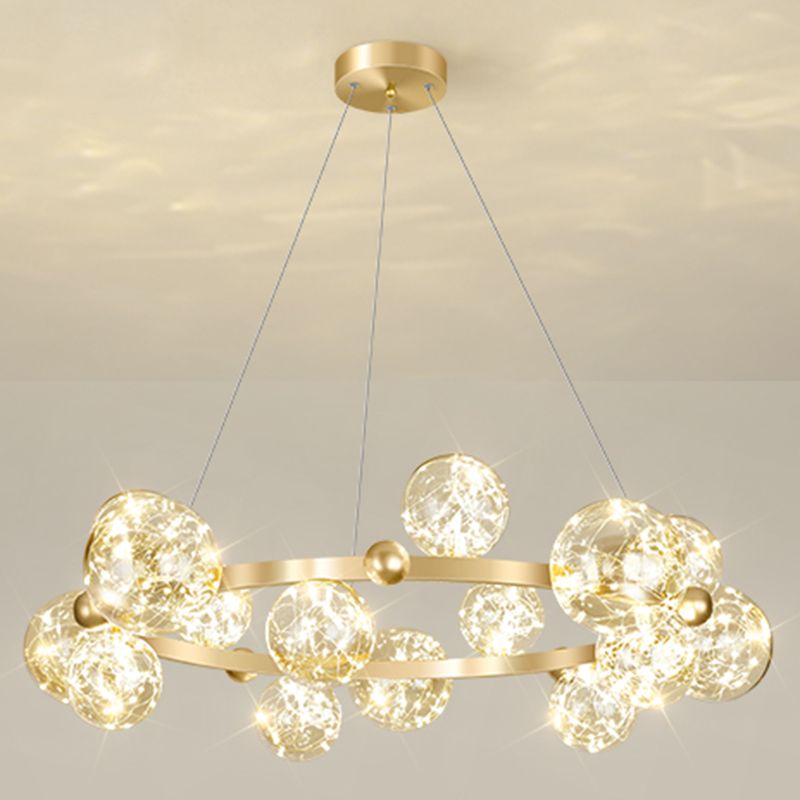 Modern Dining Room Lighting Globe-Shaped Pendant Lights Glass Pendant Chandelier