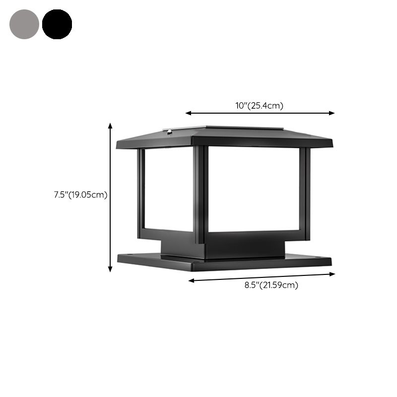Modern Geometric Pillar Lamp Minimalist LED Solar Lighting Fixture for Garden
