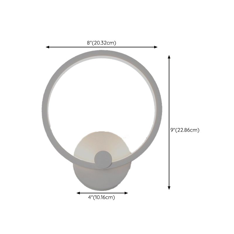 Round Shape Wall Lamp Modern Style Acrylic 1 Light Sconce in White