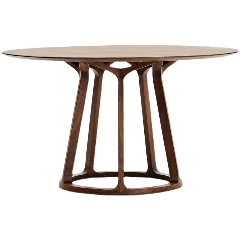 Round Pedestal Table Stone Dining Room Home Furniture with Pine Solid Wood